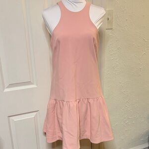 Likely Blush Pink Sleeveless Ruffle-Hem Dress